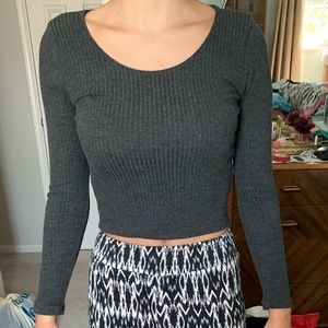 Grey cropped sweater
